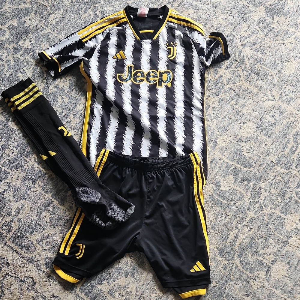 adidas Black White Jersey with Yellow Trim